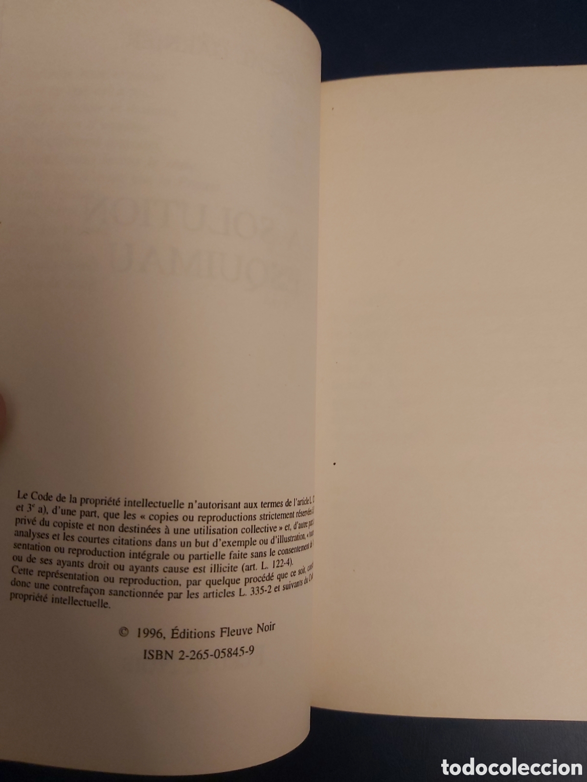 Libros de segunda mano: LA SOLUTION ESQUIMAU PASCAL GARNIER FLEUVE NOIR 1996 FRANC&Eacute;S - Foto 4