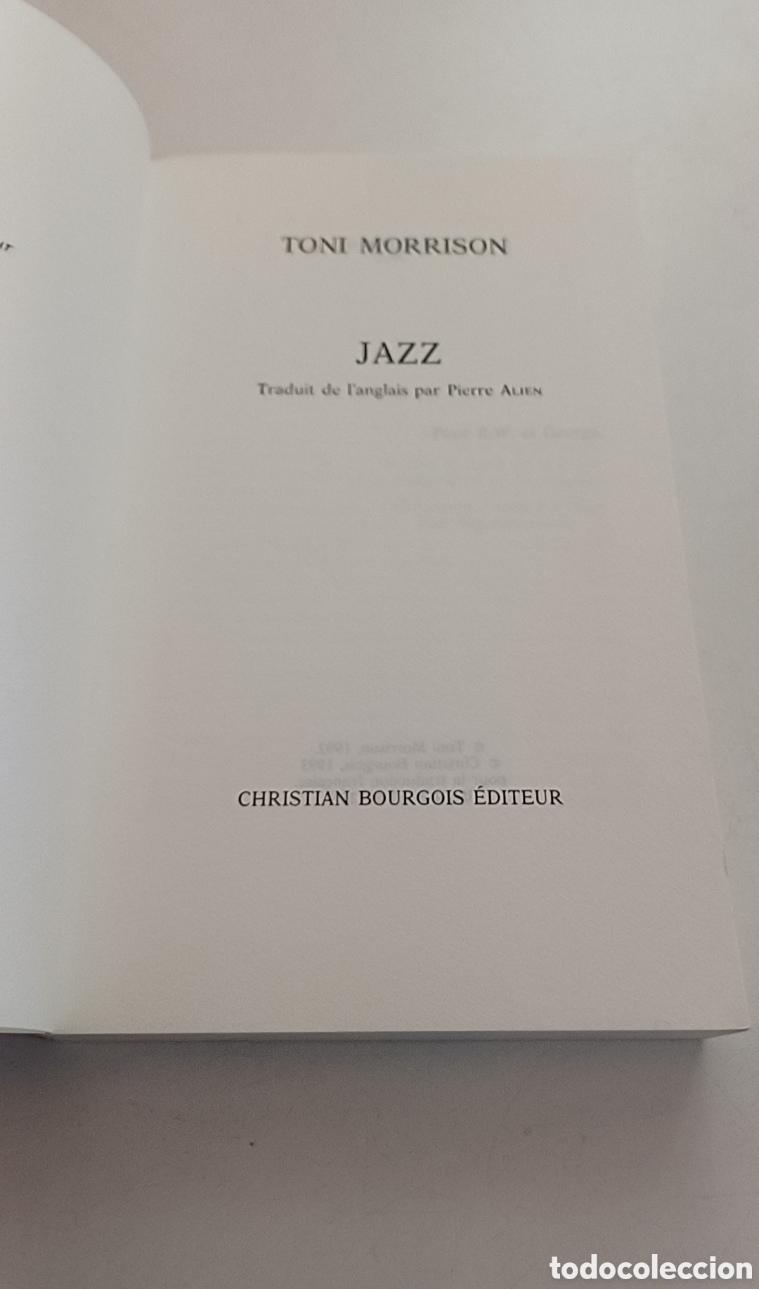 Libros de segunda mano: Jazz Toni Morrison 1993 FRANC&Eacute;S - Foto 2
