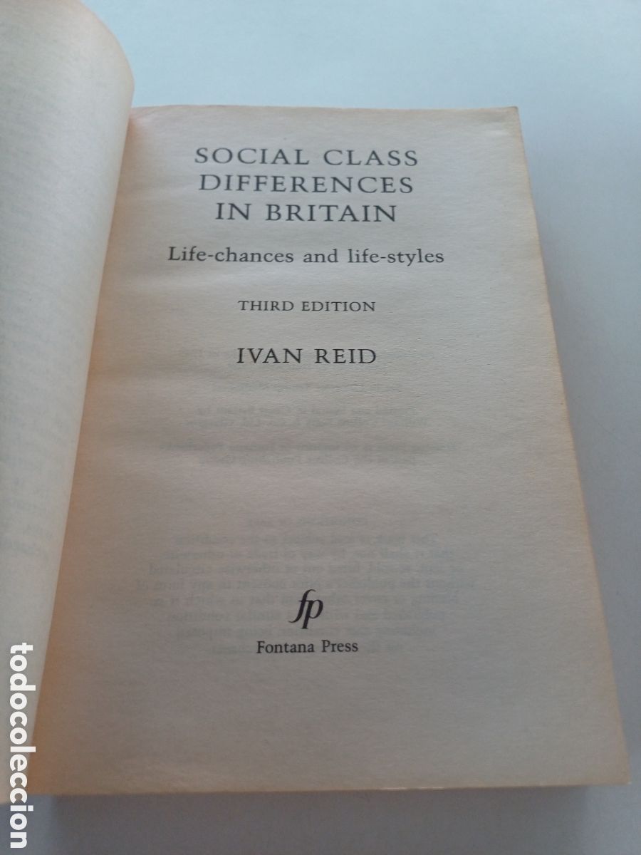 Libros de segunda mano: Social class differences in Britain Ivan Reid 1989 INGL&Eacute;S - Foto 3