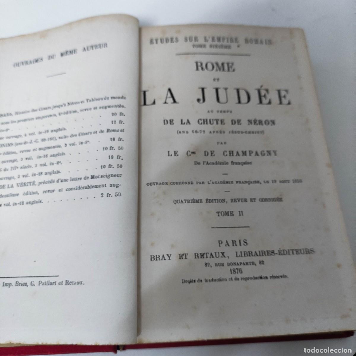 Libros de segunda mano: ROME ET LA JUDEE AU TEMPS DE LA CHUTE DE NERON. - Foto 3