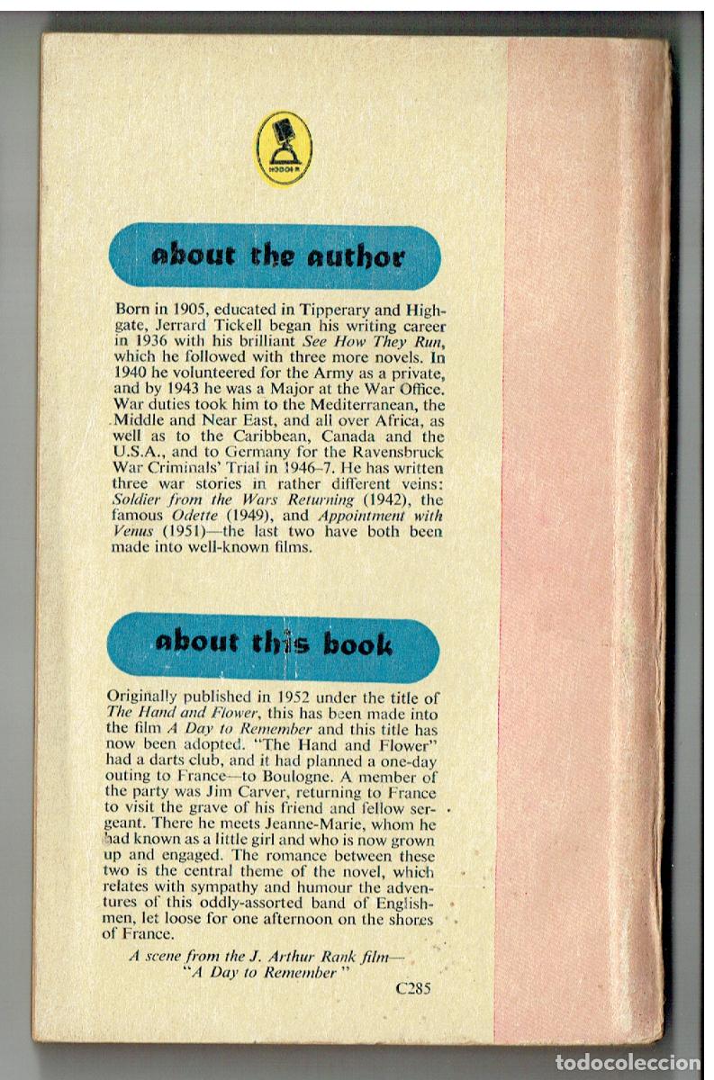 Libros de segunda mano: A DAY TO REMEMBER. JERRARD TICKELL. 1957, INGL&Eacute;S. (VENT4) - Foto 2