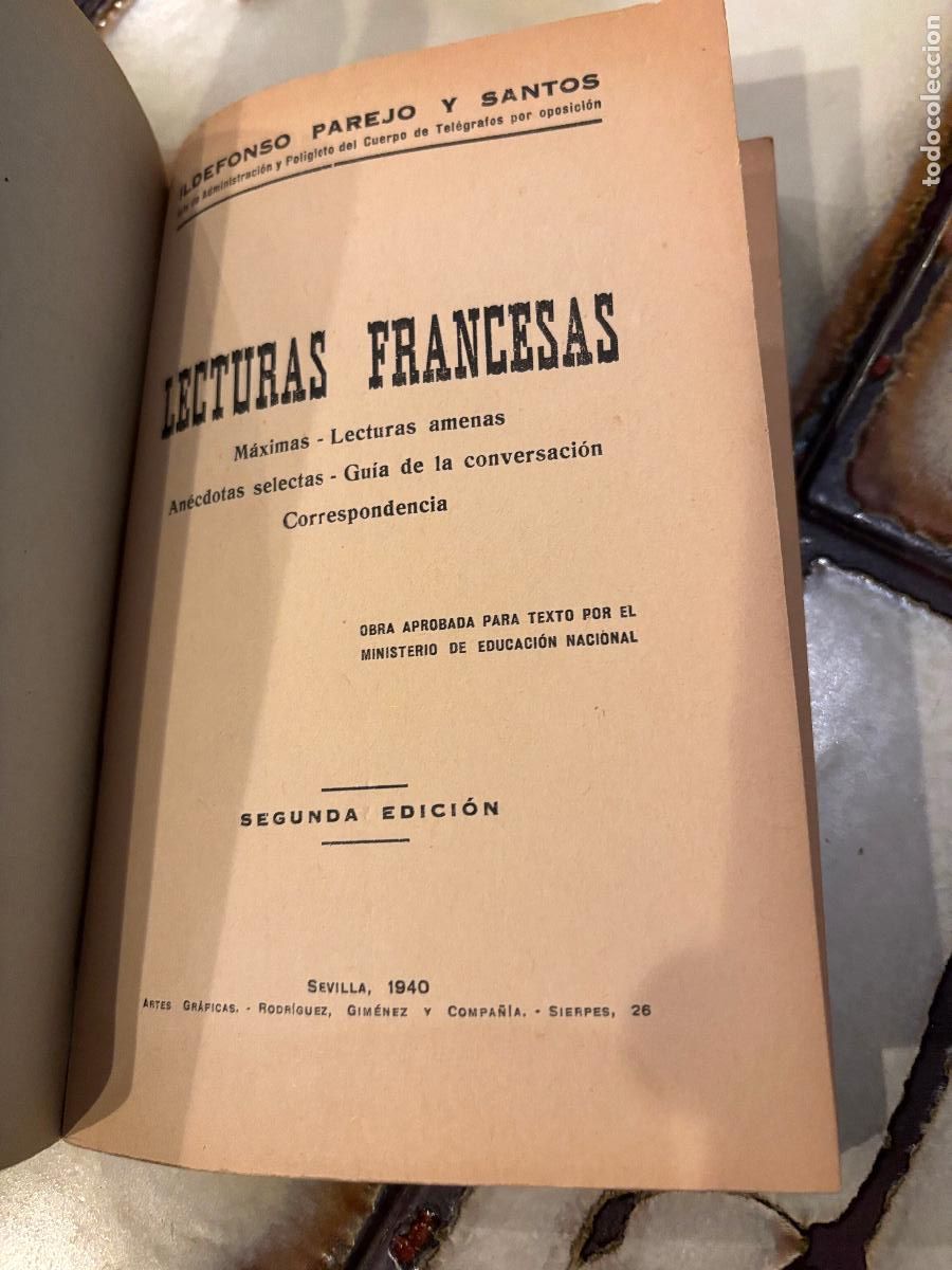 Libros de segunda mano: Lecturas francesas. Ildefonso Parejo y Santos. - Foto 2