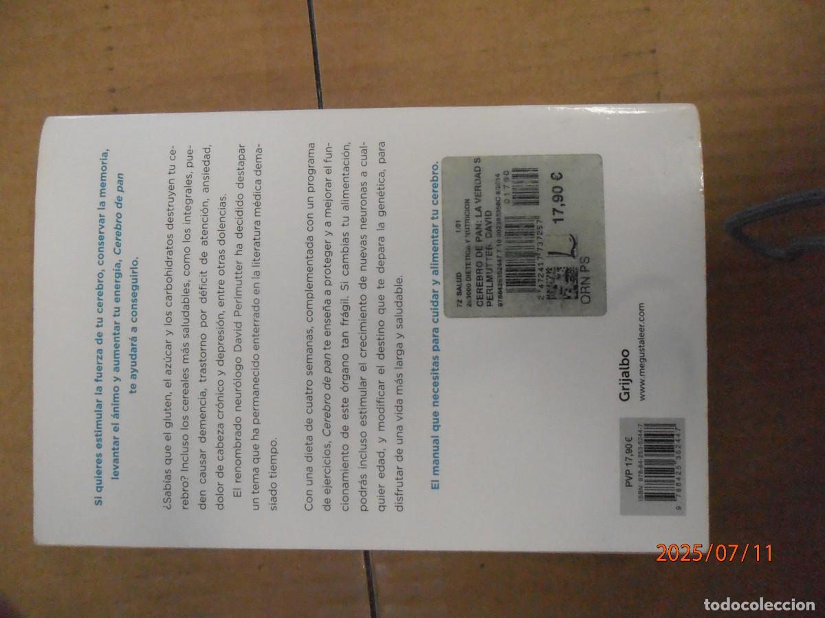 Libros de segunda mano: Cerebro de Pan - Dr. David Perlmutter - Foto 7