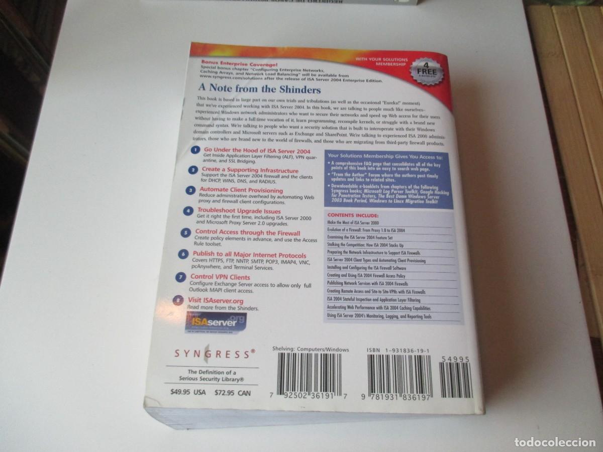 Libros de segunda mano: Dr. Tom Shinder&acute;s configuring ISA Server 2004 (ingl&eacute;s) W35969 - Foto 2