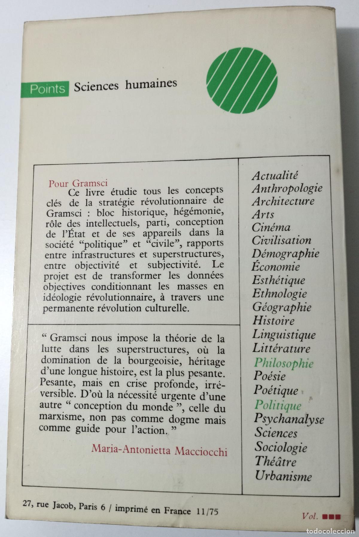 Libros de segunda mano: Pour Gramsci - Macciocchi, Maria-Antonietta - Foto 3