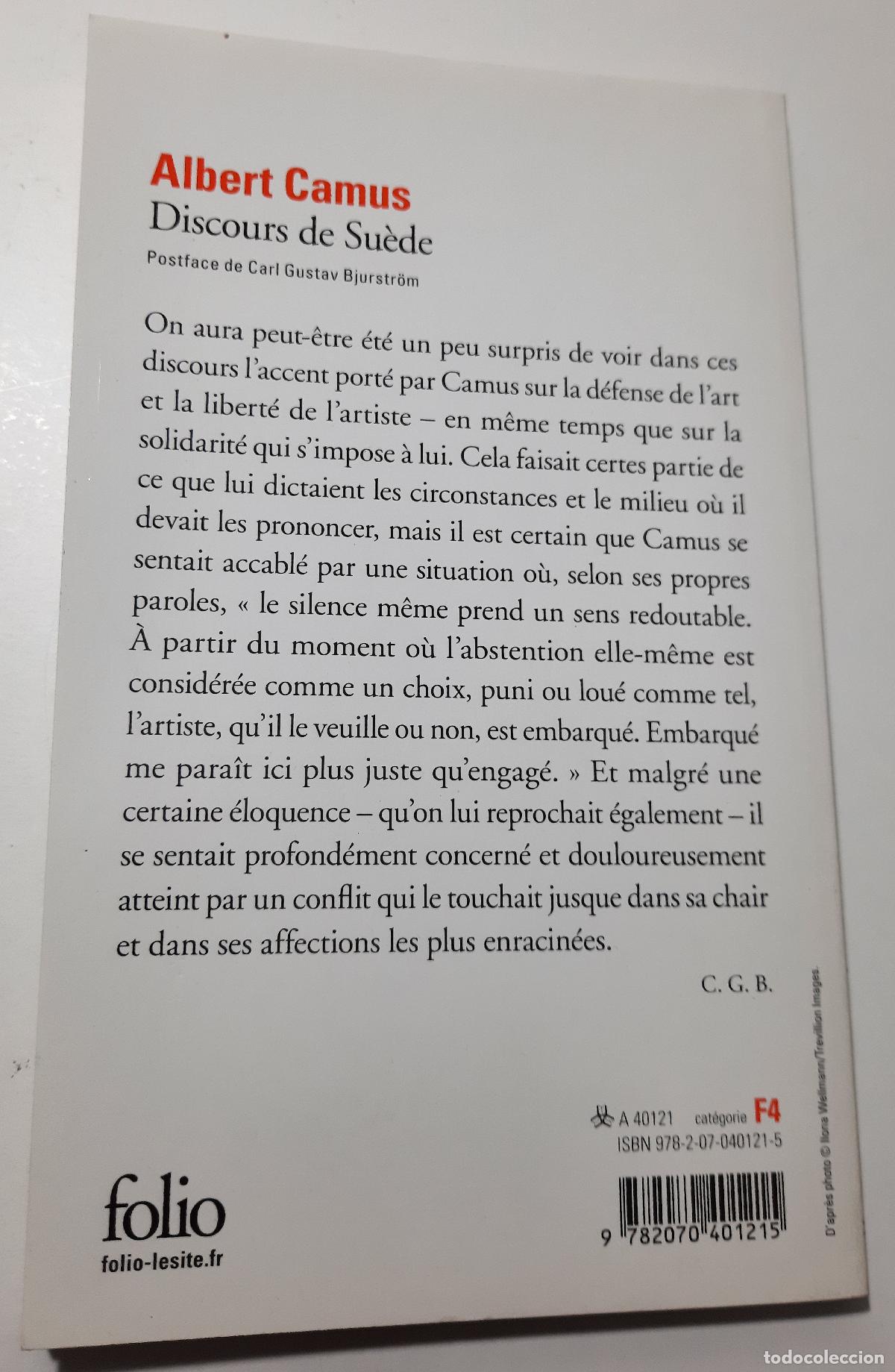 Libros de segunda mano: Discours de Suede - Camus, Albert - Foto 4