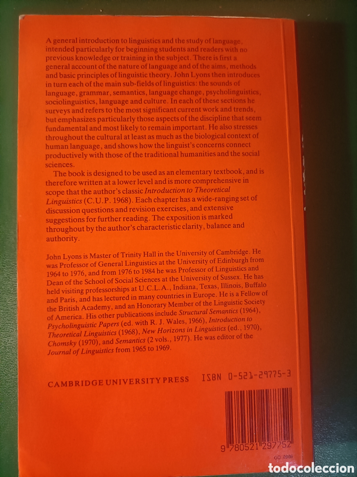 Libros de segunda mano: &rdquo;Language and Linguistics: An Introduction&rdquo;&nbsp;de John Lyons.edicion en ingl&eacute;s - Foto 3