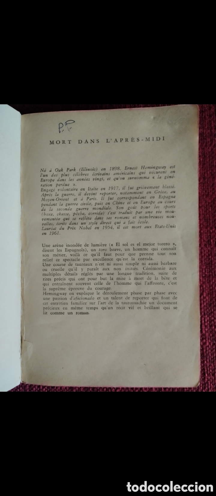 Libros de segunda mano: Mort dans lapres-midi.Ernest Hemingway. - Foto 5