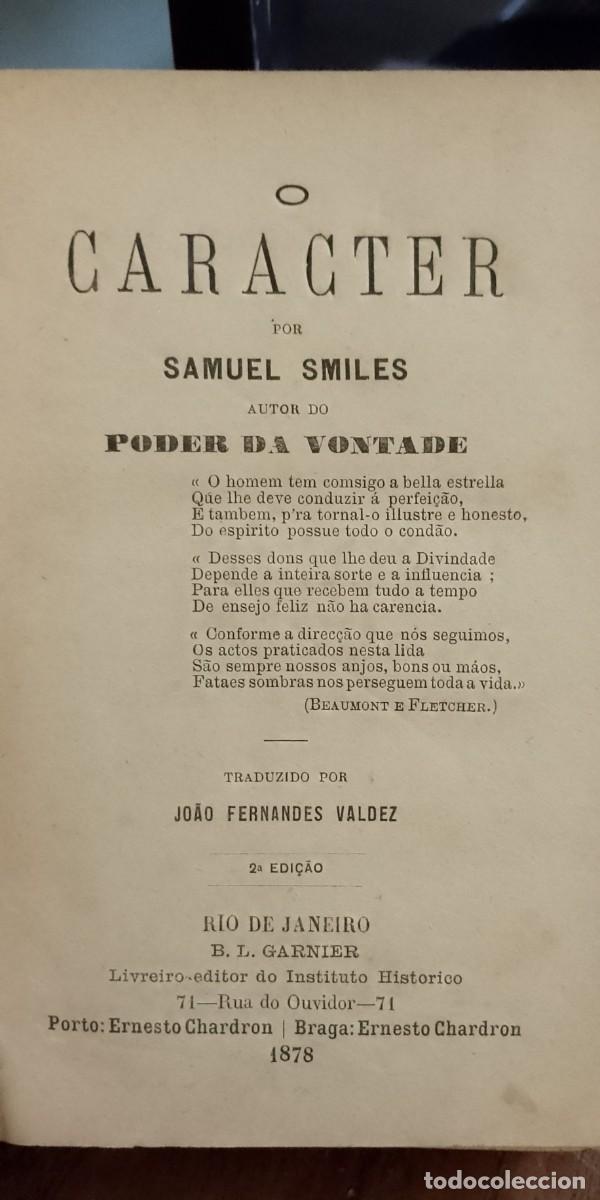 Libros de segunda mano: O Caracter 1878 Samuel Smiles - Foto 1