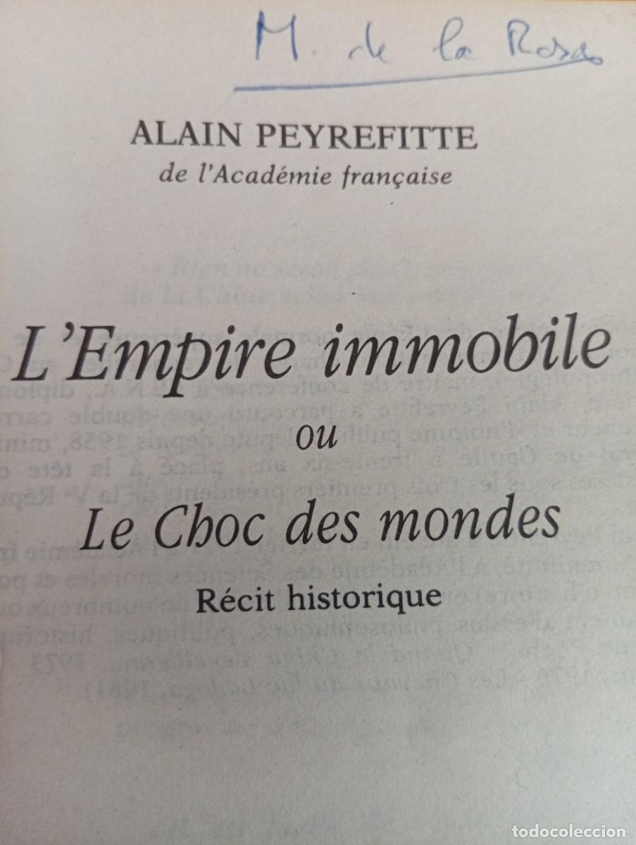 Libros de segunda mano: L&eacute;mpire Immobile Alain Peyrefutte REF: 3-324 - Foto 8