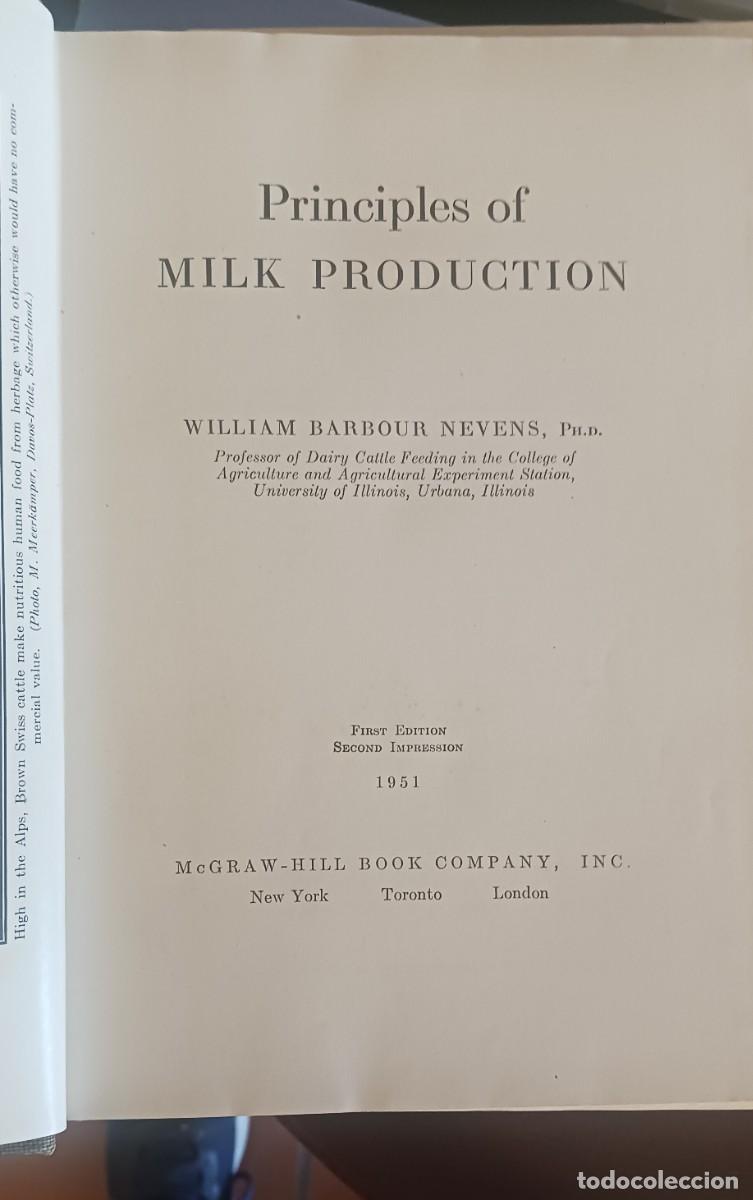 Libros de segunda mano: &rdquo;Principles of Milk Production&rdquo; - William Barbour Nevens