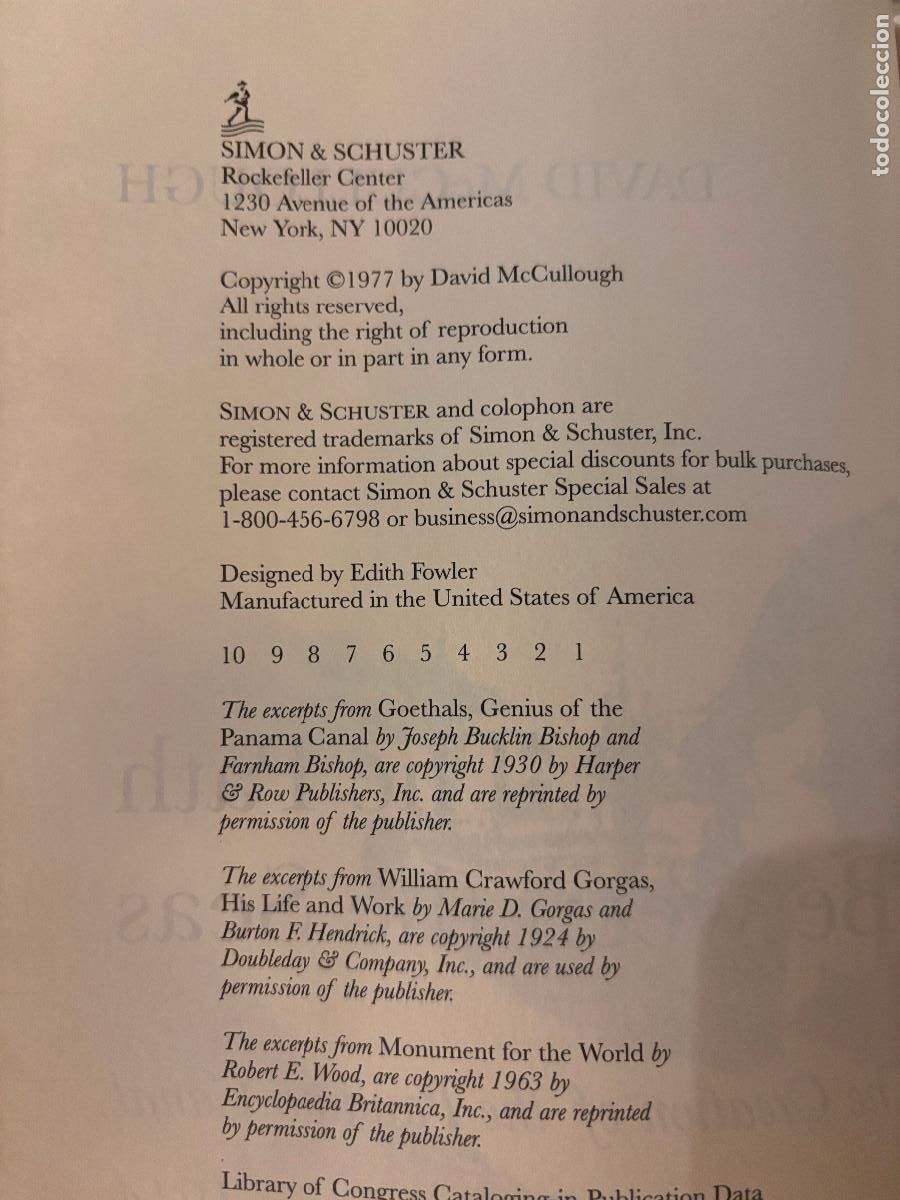 Libros de segunda mano: The Path Between the Seas. David McCullough. EN INGL&Eacute;S. - Foto 5