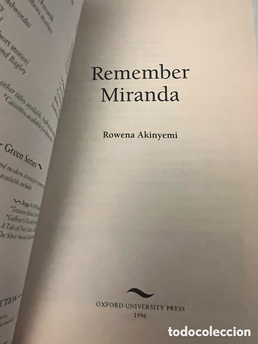 Libros de segunda mano: Remember Miranda. Rowena Akinyemi. En ingles . - Foto 3