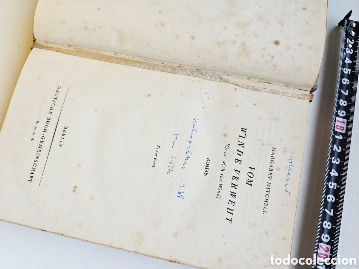 Libros de segunda mano: Libro en Alem&aacute;n Vom Winde verweht 1938 Margareth Mitchell - Foto 3