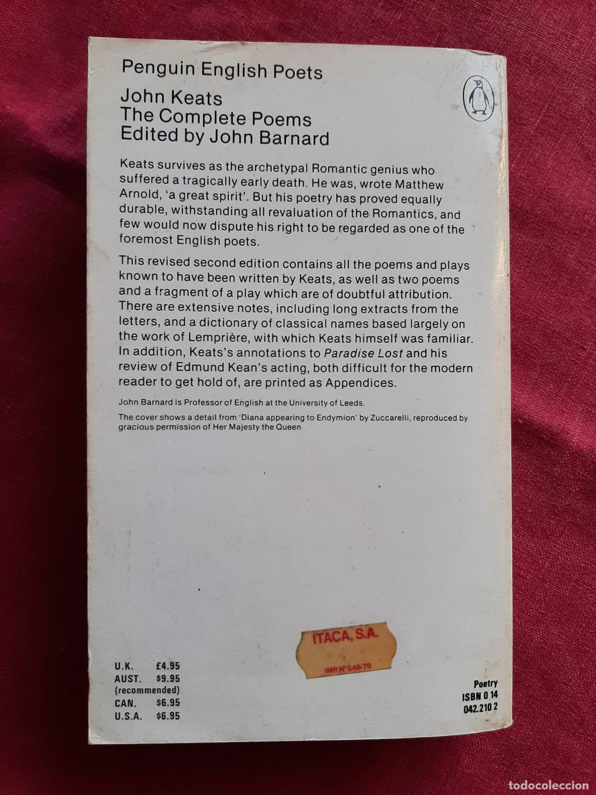 Libros de segunda mano: The Complete Poems - Keats, John - Foto 2