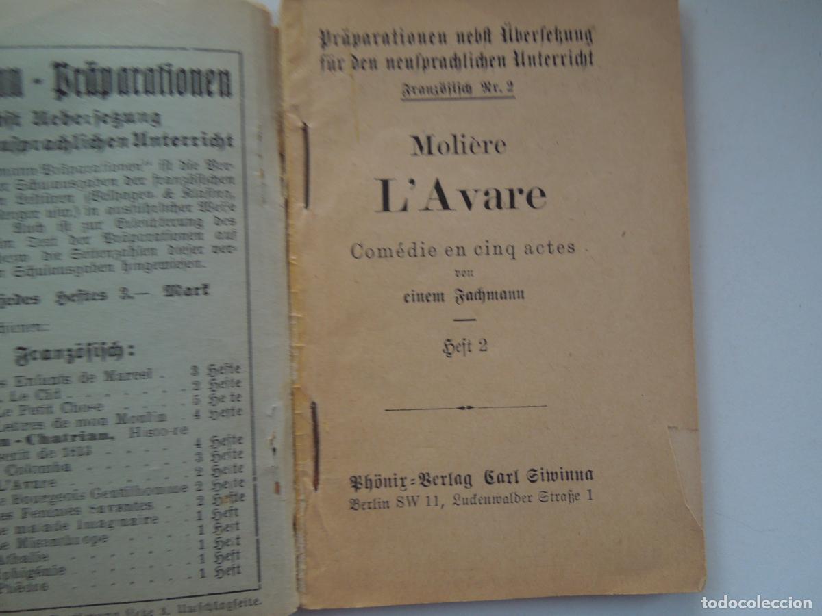 Libros de segunda mano: LAVARE - MOLI&Egrave;RE - PHONIX-BERLAG - Foto 2