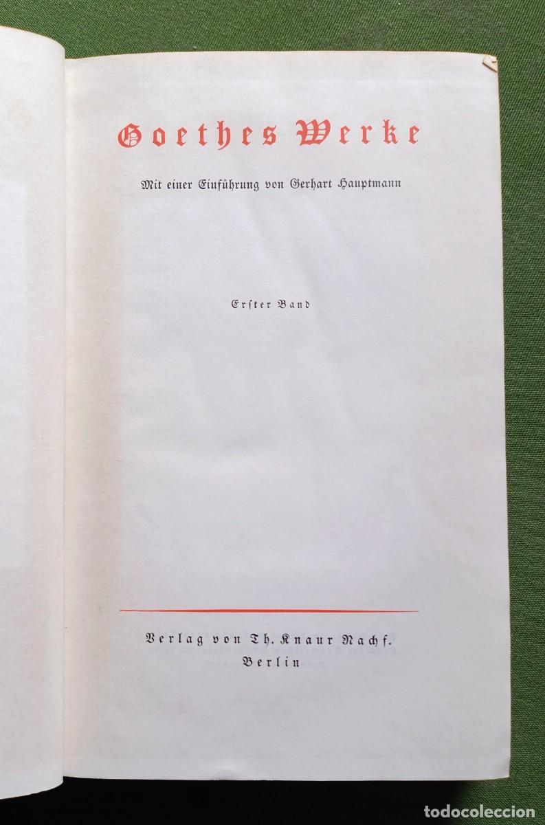 Libros de segunda mano: GOETHE - EN ALEMAN - 2 VOLUMENES. - Foto 3