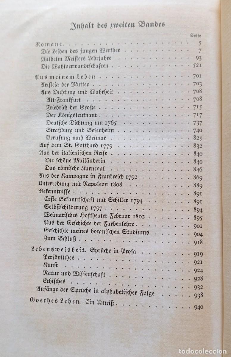 Libros de segunda mano: GOETHE - EN ALEMAN - 2 VOLUMENES. - Foto 5