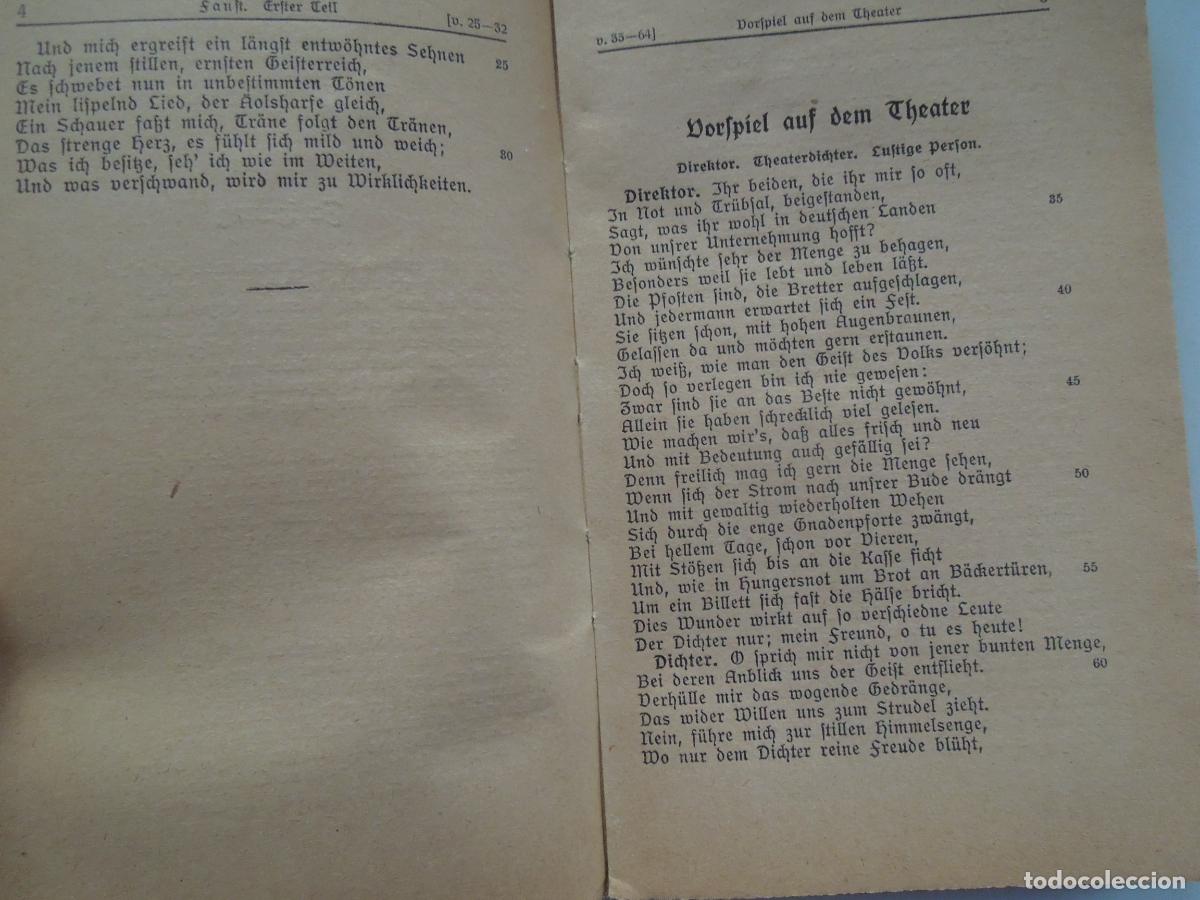 Libros de segunda mano: GOETHES - FAUST - PARTE PRIMERA - RECLAM 1942. - Foto 4