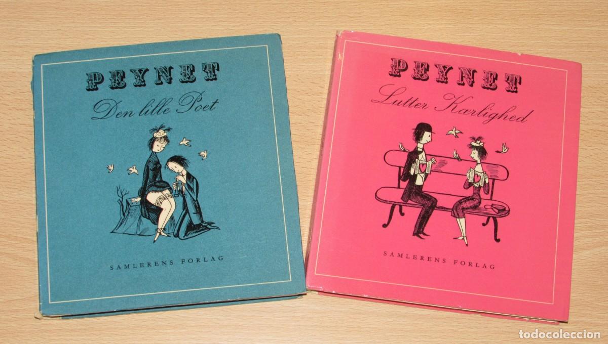 Libros de segunda mano: 2 ilustrados Raymond Peynet Den lille poet y Lutter Kaerlighed Samlerens Forlag 1966 idioma dan&eacute;s