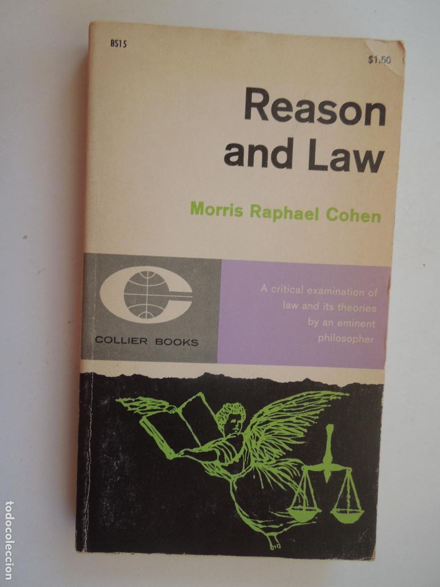 Libros de segunda mano: REASON AND LAW - MORRIS RAPHAEL COHEN - COLLIER BOOKS 1961.