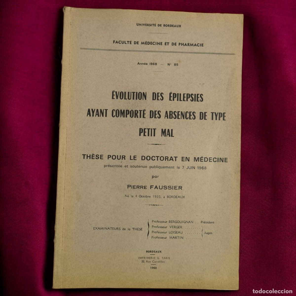 Libros de segunda mano: Th&egrave;se De Doctorat En M&eacute;decine &ndash; Universit&eacute; De Bordeaux 1968