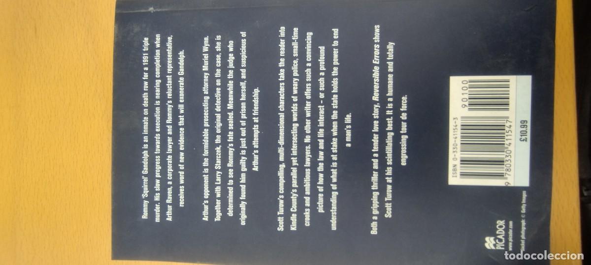 Libros de segunda mano: REVERSIBLE ERRORS / SCOTT TUROW / KARA 01 / PICADOR - Foto 4
