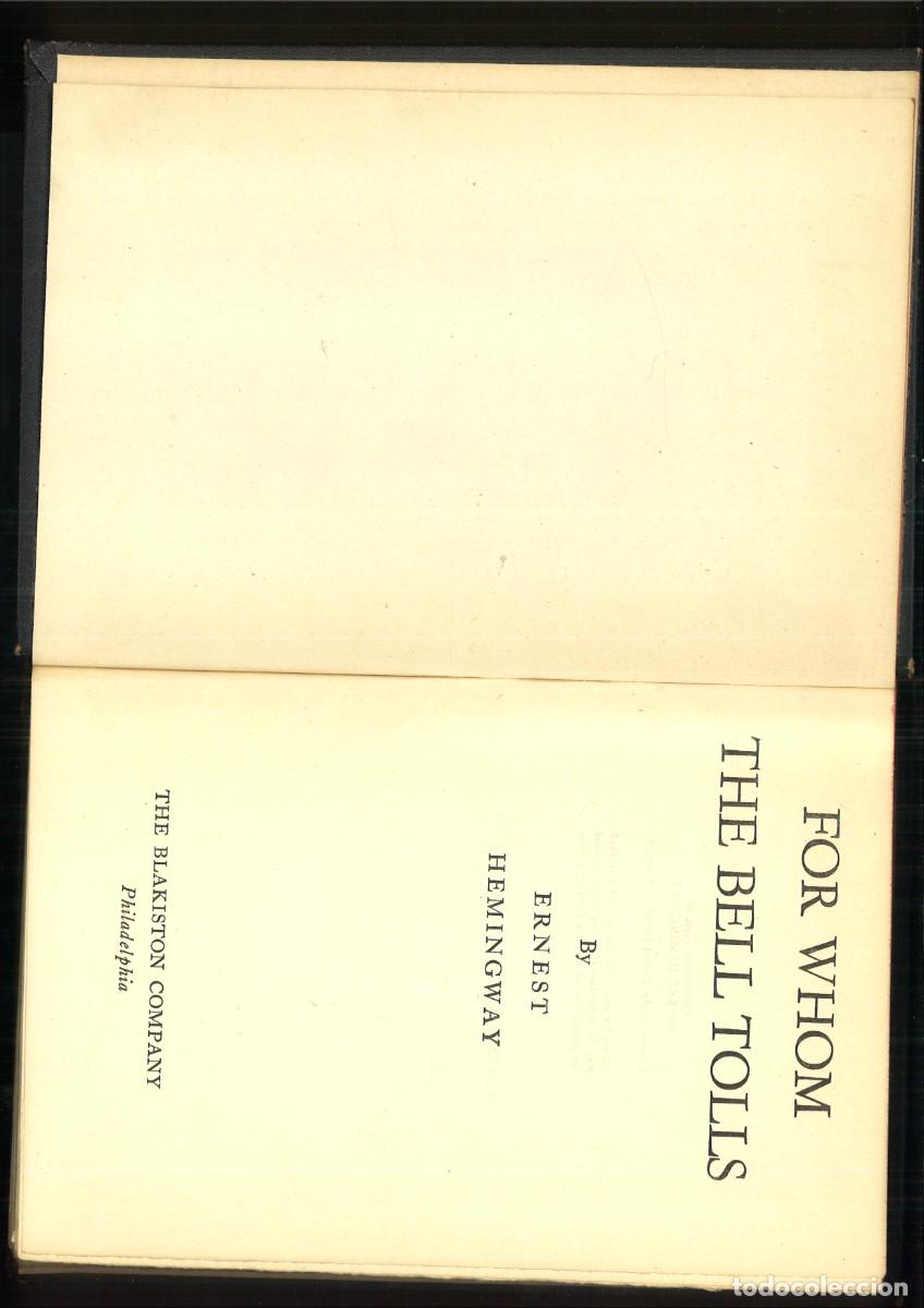 Libros de segunda mano: FOR WHOM THE BELL TOLLS. Ernest Hemingway