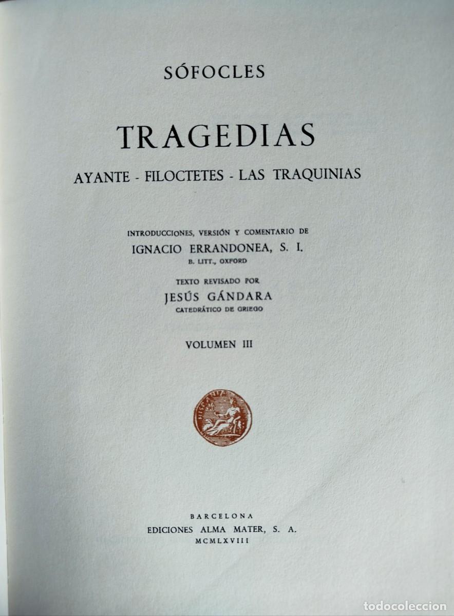Libros de segunda mano: S&oacute;focles - Tragedias (tres tomos, obra completa) - Foto 7