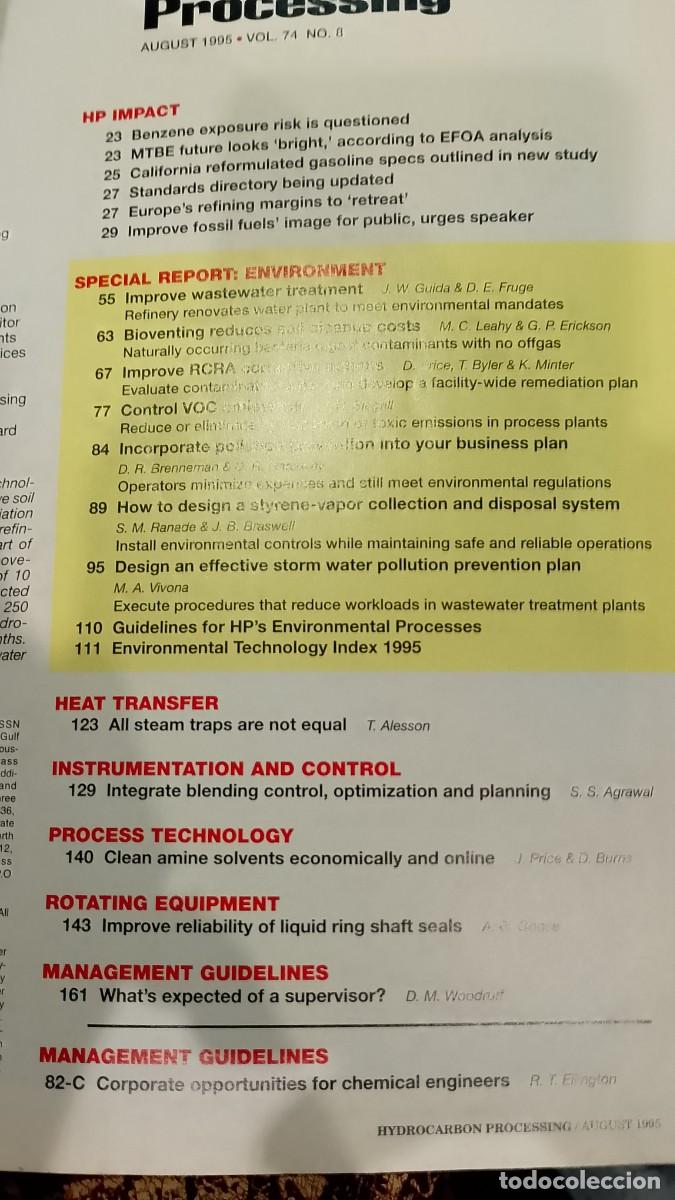 Libros de segunda mano: Hydrocarbon Processing 1995 - Foto 7