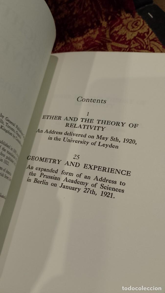 Libros de segunda mano: Sidelights on Relativity - Albert Einstein - Foto 5