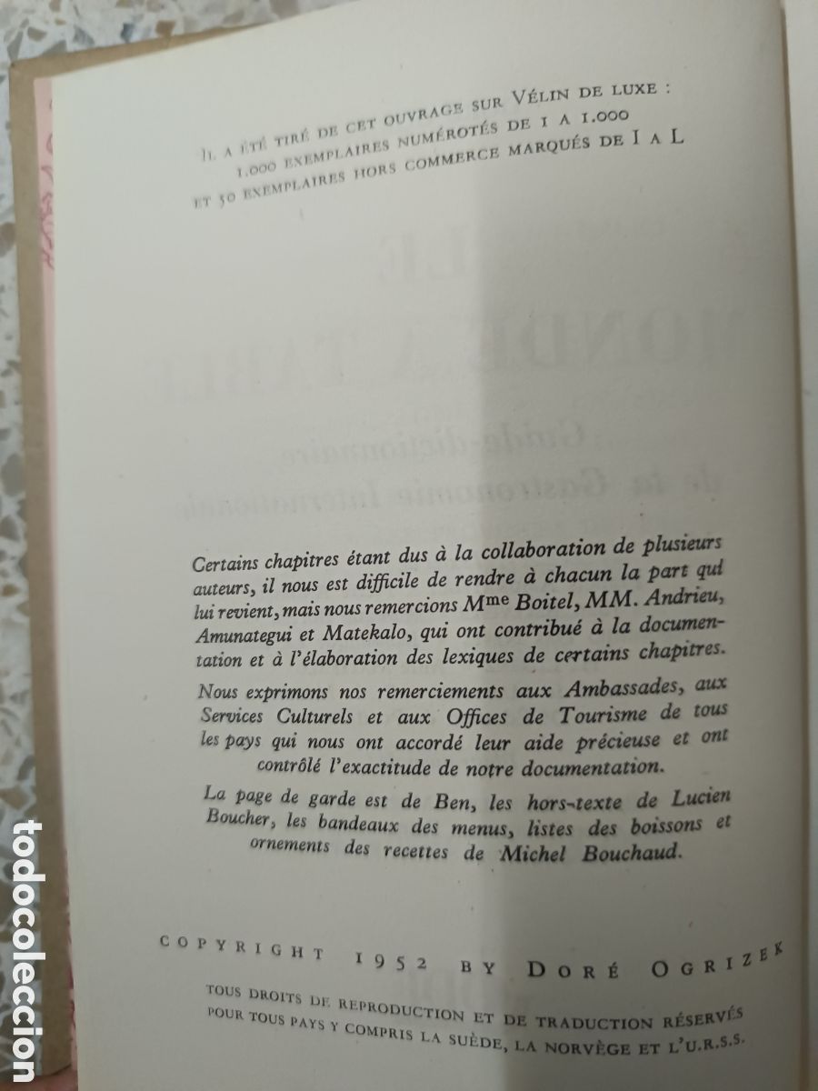 Libros de segunda mano: Le monde &agrave; table. OGRIZEK Dor&eacute;. En franc&eacute;s - Foto 5