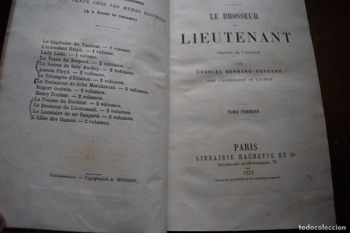 Libros de segunda mano: Le brosseur du lieutenant, M. E, Braddon, Hachette, 1871, en frances