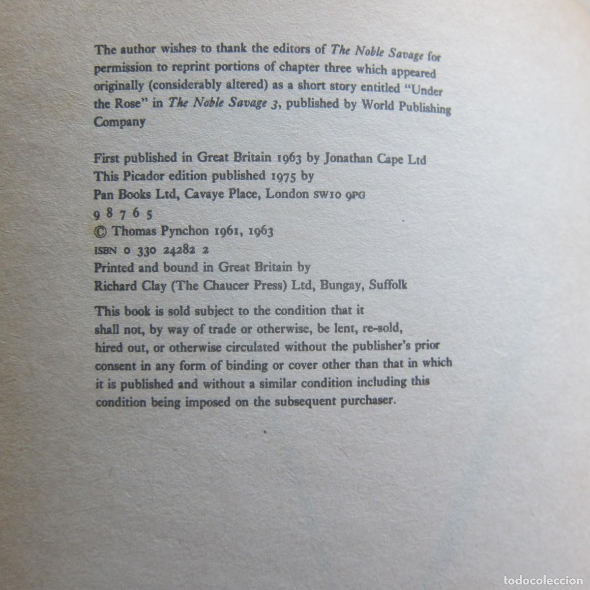 Libros de segunda mano: V - THOMAS PYNCHON (PICADOR) IDIOMAS NOVELA - Foto 10