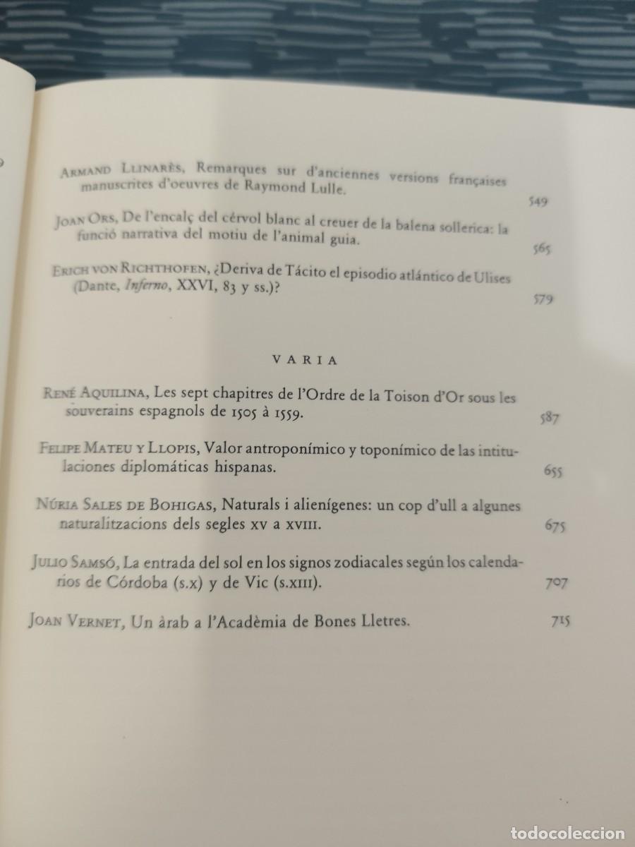 Libros de segunda mano: STUDIA IN HONOREM ,PROF.M.DE RIQUER,2 TOMOS,1986,VER SUMARIOS. - Foto 5