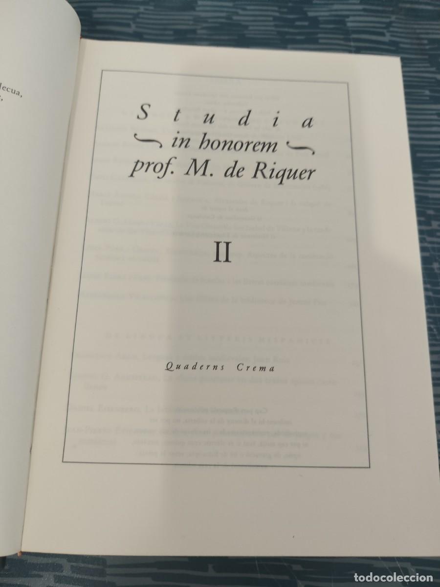 Libros de segunda mano: STUDIA IN HONOREM ,PROF.M.DE RIQUER,2 TOMOS,1986,VER SUMARIOS. - Foto 6