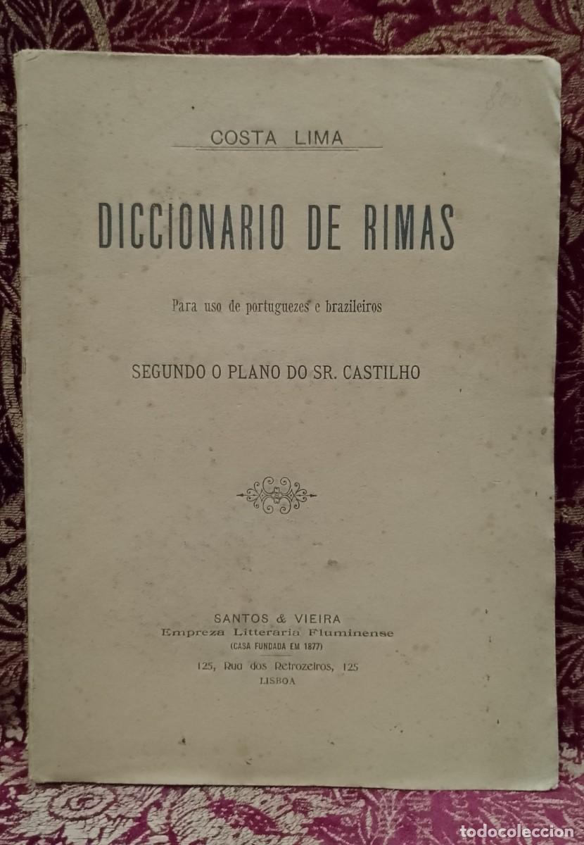 Libros de segunda mano: Dicion&aacute;rio de Rimas 1893 Costa Lima