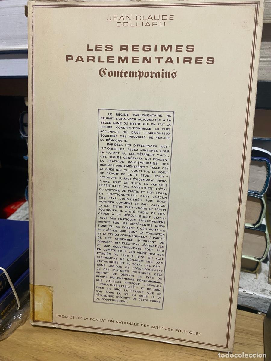 Libros de segunda mano: LES REGIMES PARLAMENTAIRES CONTEMPORAINS, JEAN CLAUDE COLLIARD