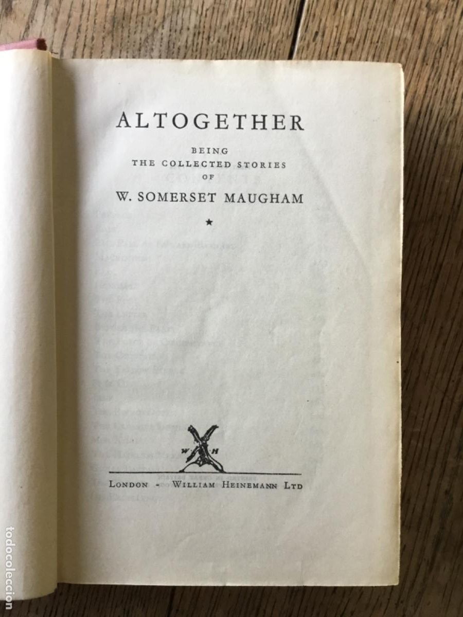 Libri di seconda mano: W. SOMERSET MAUGHAM // ALTOGETHER // THE COLLECTED STORIES // 1934 // PRIMERA EDICI&Oacute;N // EN INGLES
