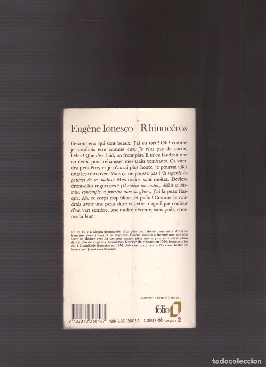 Libros de segunda mano: Ac. Rhinoc&eacute;ros (Eug&egrave;ne Ionesco) - Foto 2