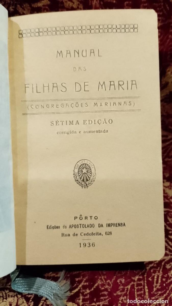 Libros de segunda mano: Manual das Filhas de Maria 1936 - Foto 1