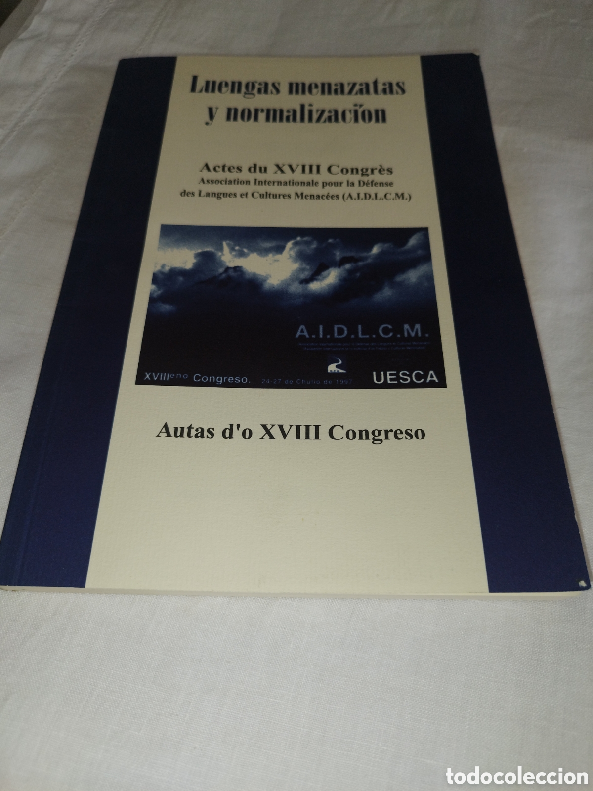 Libros de segunda mano: LUENGAS MENAZATAS Y NORMALIZACION. ACTES DU XVIII CONGRES A.I.D.L.C.M. UESCA 1997.