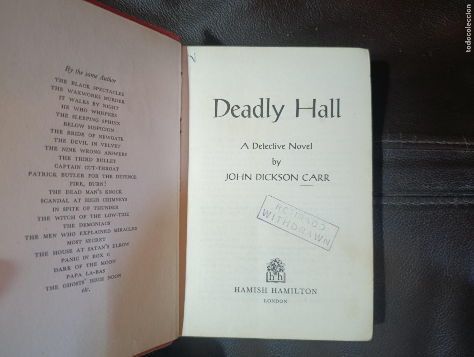 Libros de segunda mano: DEADLY HALL JOHN DICKISON CARL PRIMERA EDICION - Foto 1