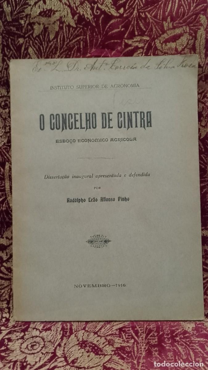 Libros de segunda mano: O Concelho de Cintra Esbo&ccedil;o Econ&oacute;mico Agricola 1916 Rodolpho Le&atilde;o Affonso Pinho