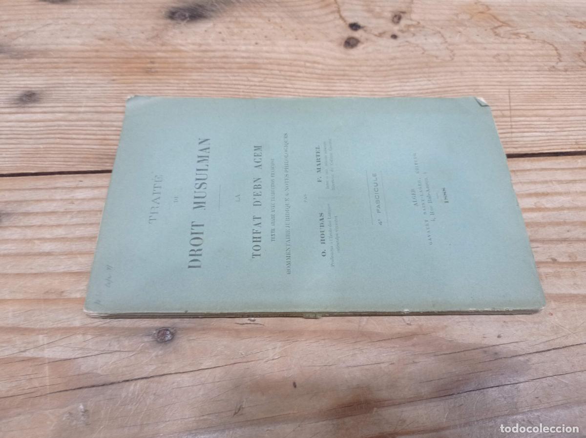 Libros de segunda mano: 1888 - HOUDAS / MARTEL. Traite de droit musulm&aacute;n 4er fascicule