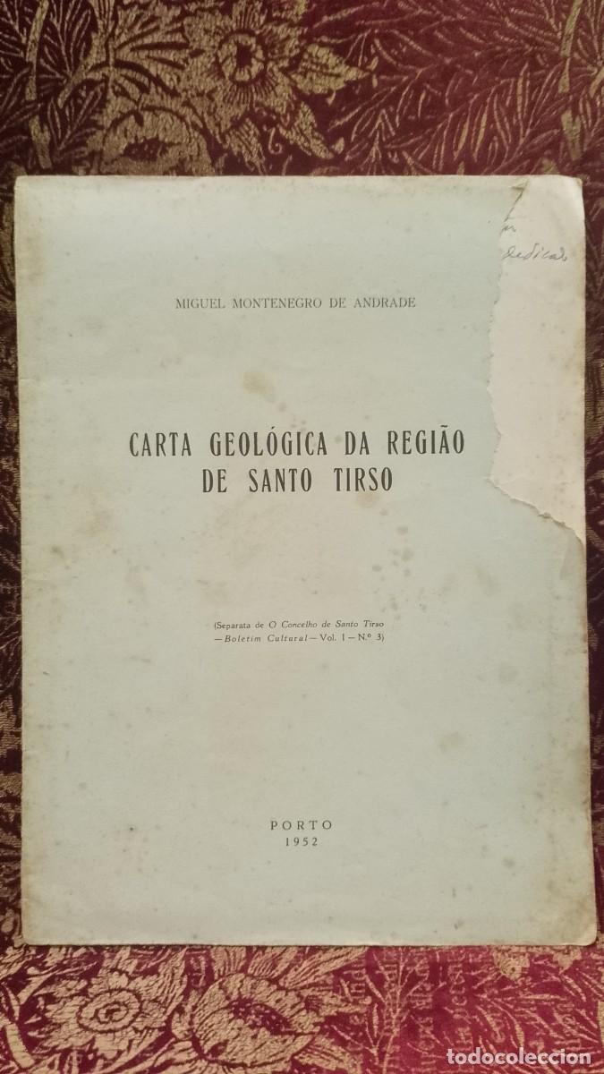 Libros de segunda mano: Carta Geol&oacute;gica da Regi&atilde;o de Santo Tirso 1952 Miguel Montenegro de Andrade