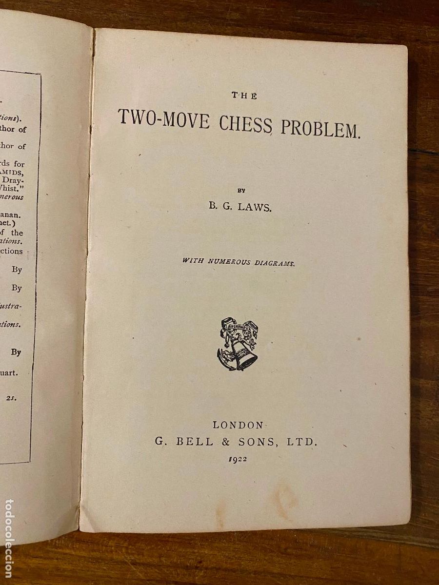 Libros de segunda mano: The Two-Move Chess Problem by B. G. Laws Published 1922 - Foto 3