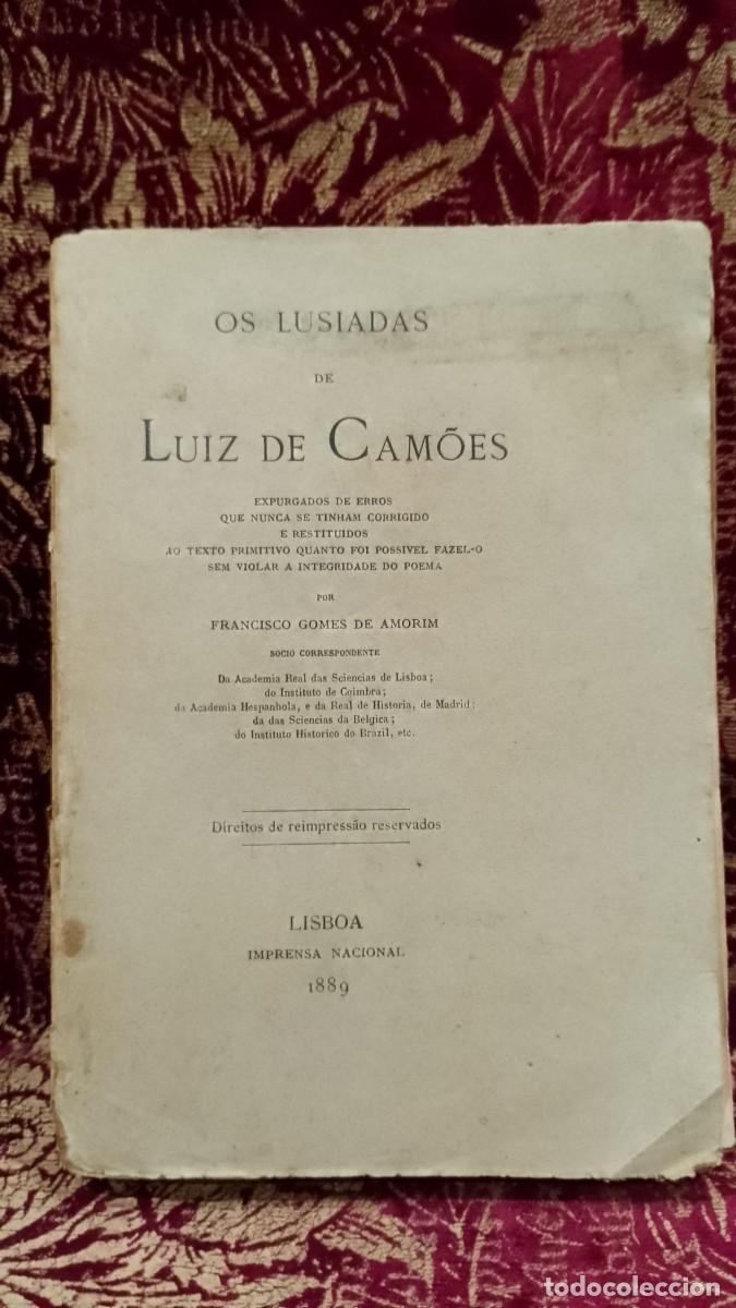 Libros de segunda mano: Os Lus&iacute;adas de Luiz de Cam&otilde;es 1889