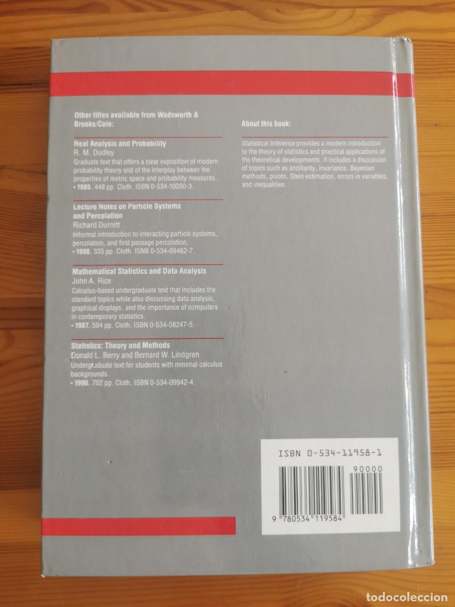 Libros de segunda mano: Statistical Inference - George Casella y Roger L. Berger - Foto 2