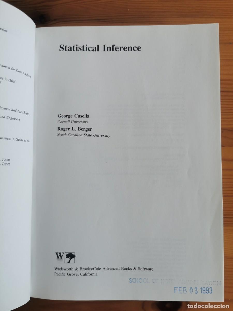 Libros de segunda mano: Statistical Inference - George Casella y Roger L. Berger - Foto 7